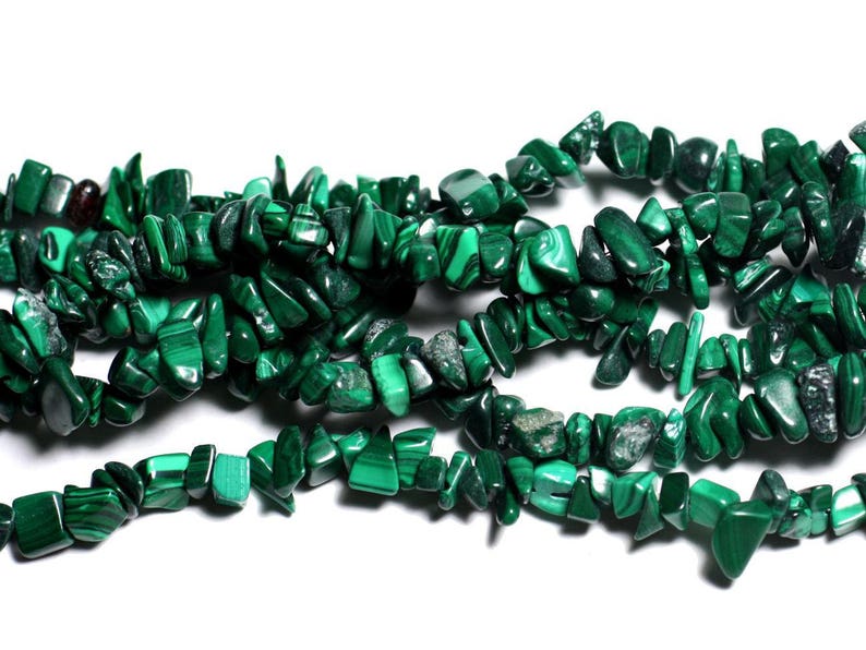 20pc Malachite Stone Beads Rocailles Chips 4-10mm green 7427039744461 image 1