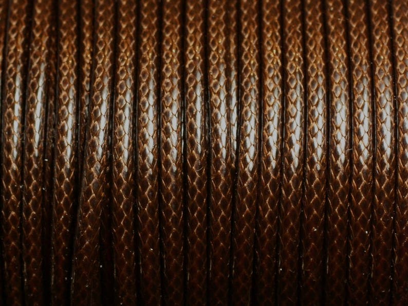 Bobine 38 metres env Fil Corde Cordon Coton Ciré 3mm Marron Café Chocolat image 1