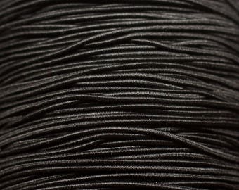 5 meters - Elastic Fabric Cord Thread 1mm Black - 8741140018808