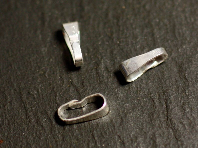 50pc Bélières Clip Argent 925 massif poinçonné 8x3.5x2.5mm 8741140015173 image 2