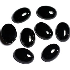 1pc - Cabochon Pierre Onyx Noir Ovale 18x13mm - 7427039743273
