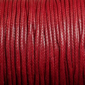 5 metri - Cordoncino di cotone cerato 2 mm Rosso - Bordeaux 4558550101761