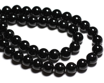 10pc - Perles de Pierre - Tourmaline Noire Boules 4mm   4558550024251