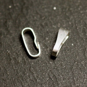 50pc Bélières Clip Argent 925 massif poinçonné 8x3.5x2.5mm 8741140015173 image 1