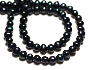 10pc - Cultured Freshwater Pearl Balls 4-5mm Iridescent Black - 8741140020948