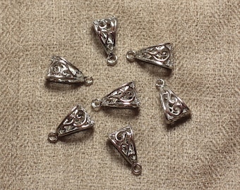 5 Stück – Silber- und rhodiniert beschichtete Metallösen, 19 mm, filigranes Arabeskenmuster – 4558550009616