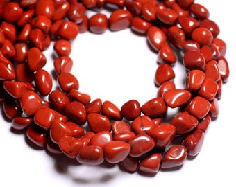 Strand 39cm 44pc approx - Stone Beads - Red Jasper Nuggets 6-9mm