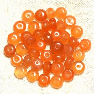 10 Stück – Steinperlen – Facettierte Jade-Rondelle 8 x 5 mm Orange Mandarin Kapuzinerkresse – 4558550008145