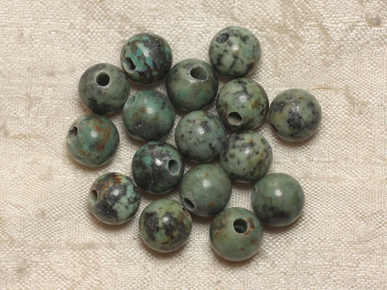 Perles En Turquoise D'Afrique Ovales 16x12mm - Lot De 2 Pièces, Pour Création De Bijoux
