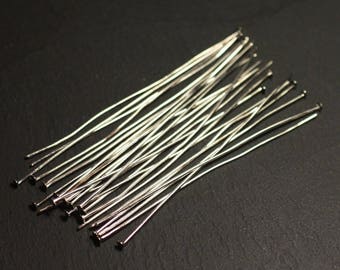 約100個 - 銀メッキメタルスタッド金具、70mmフラットヘッド - 8741140015081