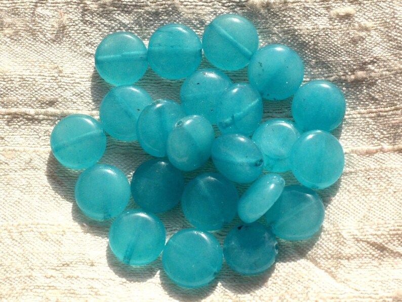4pc Bead Stone Jade Blue Turquoise Beads 12mm Etsy