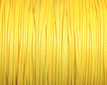 Bobine 180 metres env - Fil Corde Cordon Coton Ciré 0.8mm Jaune Citron