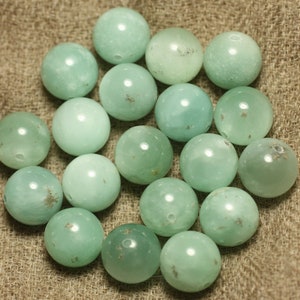 5pc - Stone beads - Natural quartz blue green turquoise Balls 10mm - 7427039736473