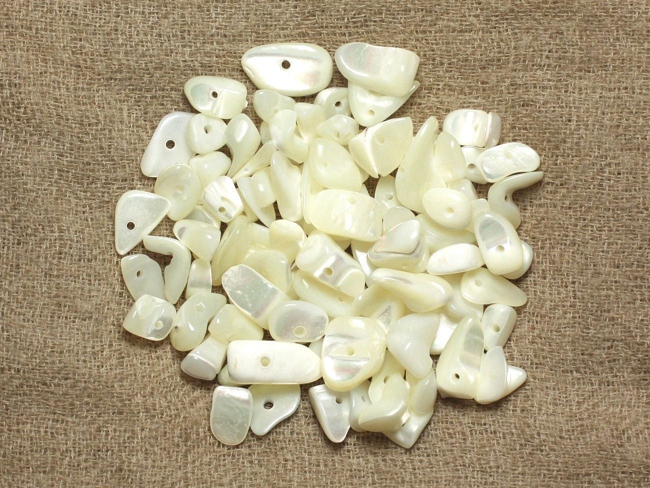 Lot De Perles En Nacre Blanche Et Noire - Chips, Palets 8-20mm, Environ 400 Pièces
