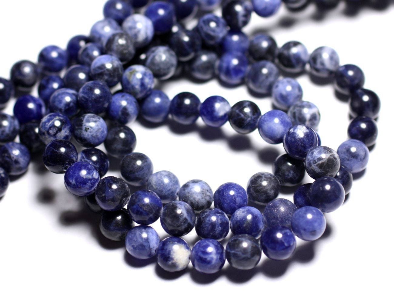 Fil De Perles En Pierre – Sodalite Boules 6mm, Environ 39cm, 63 Pièces