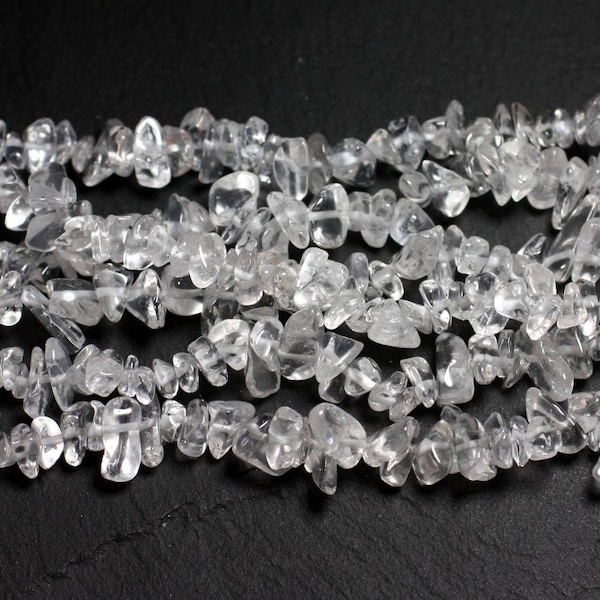 140pc environ - Perles de Pierre -  Cristal de Roche Quartz Rocailles Chips 5-10mm - 4558550014528
