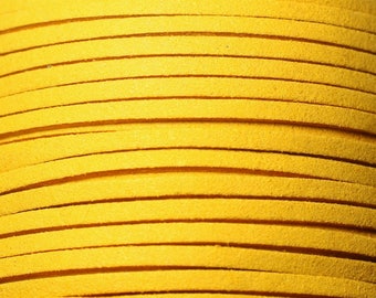 5 meters - Cord Cord Lanyard Suede Suede 3mm Yellow Gold - 7427039738347