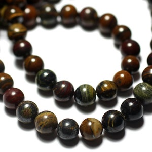Thread 39cm 63pc approx - Stone Beads - Iron Eye Balls 6mm
