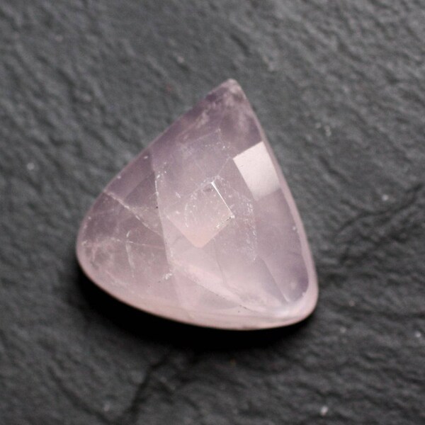 Stone - faceted Rose Quartz cabochon drop 21x21mm N7 - 4558550086280