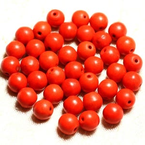 20pc - Turquoise Synthetic Beads Balls 8mm Orange 4558550028686