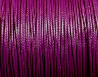 5 Meters - Waxed Cotton Cord Cord Thread 1mm Violet Magenta - 4558550016737