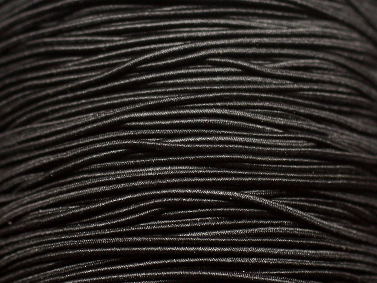 Round Thin Cord Elastic - Full Roll (100 Meters) - 1mm Black or White –  ThreadandTrimmings