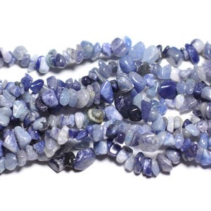 Thread 89cm 240pc approx - Blue Aventurine Stone Beads Seed Beads Chips 4-10mm