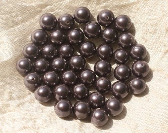 10pc - Perles Nacre Violette Boules 8mm   4558550020512