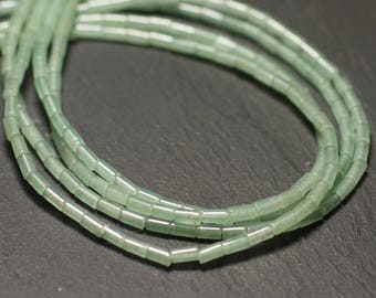 10pc - Stone Beads - Green Aventurine Tubes 4x2mm - 8741140019812