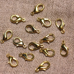100pc - Lobster Clasps 12mm Gold Metal Quality 4558550025616