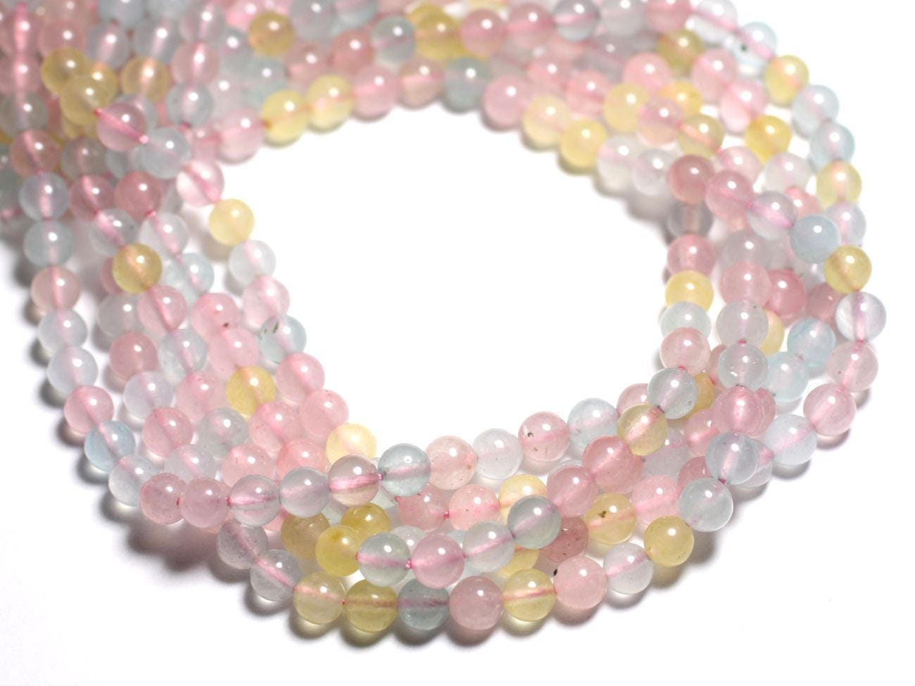10 Perles De Jade 8mm Bleu Clair Pastel - Lot Neuf, EAN 8741140014749, Pour Création Bijoux