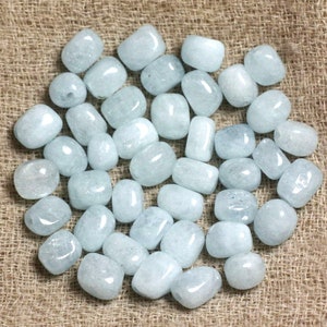 4pc - Aquamarine Stone Beads Nuggets Rectangles Cubes 6-9mm white light blue - 7427039742955