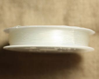 Spool approximately 10 meters - Elastic Cord 0.4mm White Transparent - 4558550024213