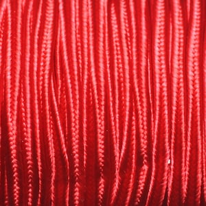 Haspel ca. 45 meter - Koord Lanyard Stof Satijn Soutache 2.5mm Rood