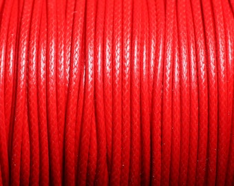 5 Meter – gewachste Baumwollschnur, 1,5 mm, leuchtendes Kirschrot 4558550031433