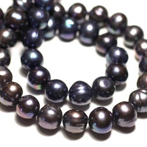 6pc - Cultured Freshwater Pearl Balls 10-12mm Iridescent Black - 8741140020993