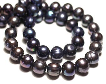 6pc - Cultured Freshwater Pearl Balls 10-12mm Iridescent Black - 8741140020993