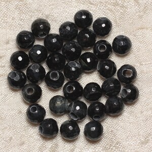 2pc - Stone Beads Drilling 2.5mm - Faceted Hawk&#39;s Eye 10mm 4558550002266
