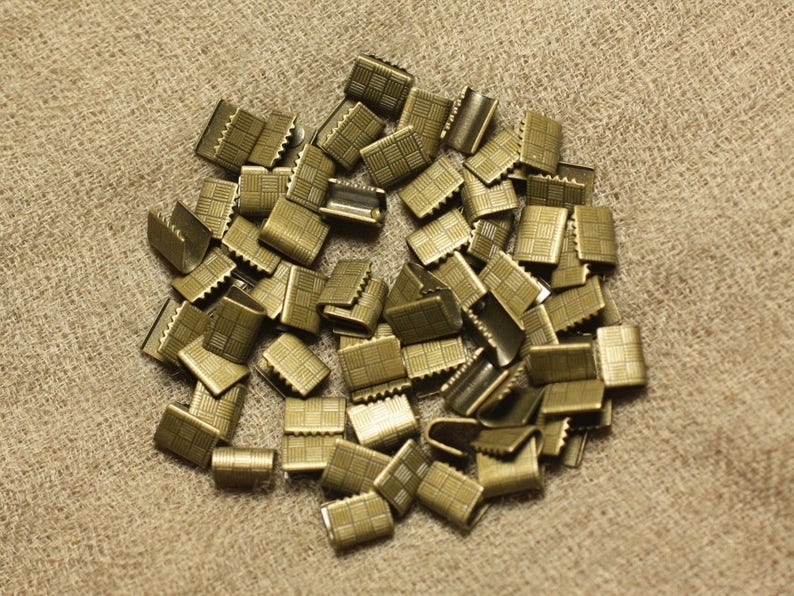 20pc Apprets Embouts Terminateurs à rabattre griffes Métal Bronze sans nickel 7x5.5mm 4558550026606 image 1