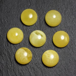 1pc - Cabochon Pierre Ambre naturelle baltique Rond 6mm Lait jaune clair blanc - 7427039738514