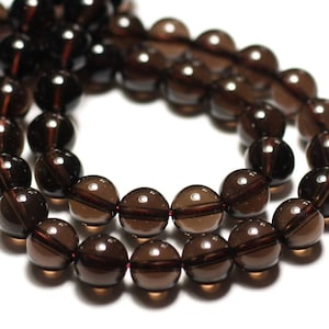 Thread 39cm 92pc approximately - Stone Beads - Smoky Quartz Balls 4mm transparent taupe brown