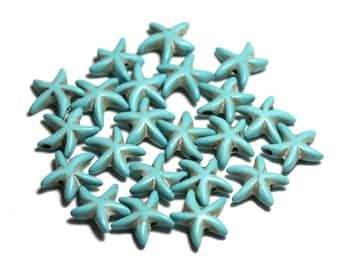 4pc - Perles Turquoise synthèse Gouttes Facettées 16x9mm Bleu Turquoise
