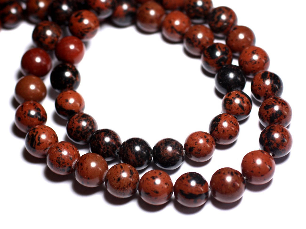 Fil De Perles En Obsidienne Noire Fumée - 180 Perles Environ, 2mm, 39cm, Pour Création De Bijoux, Neuf