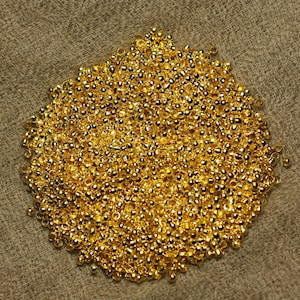Approximately 400 pieces - Crimping Beads, Gold Plated Metal, 3mm Rondelles - 7427039736589