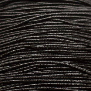 5 meters - Elastic Thread Nylon Fabric 2mm Black - 7427039731720