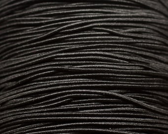 Echeveau 45 mètres env - Fil Cordon Elastique Tissu Nylon 2mm Noir