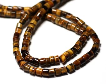 Thread 39cm 115pc approx - Stone Beads - Tiger Eye Heishi Rondelles 6-7mm