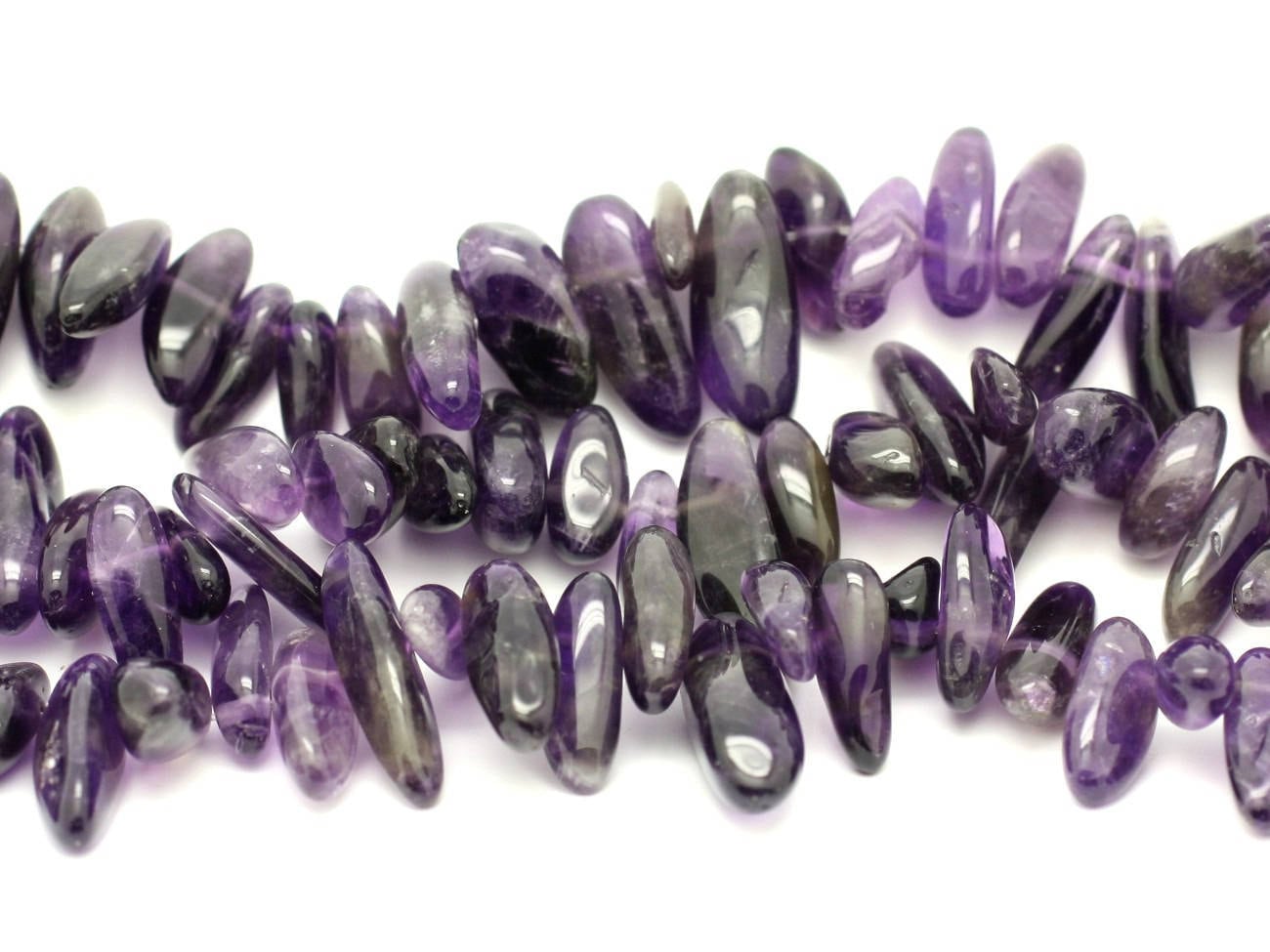 10pc - Stone Beads - Amethyst Rocailles Chips Sticks 12-20mm purple white mauve - 4558550016478