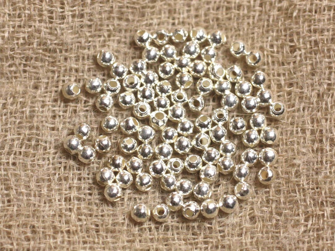 10 Perles En Argent 925 Boules 3 Mm – Pour Création Bijoux, Fait Main, Neuves