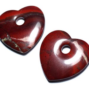 1pc - Stone Pendant - Red Jasper Large Heart 45mm - 8741140007826